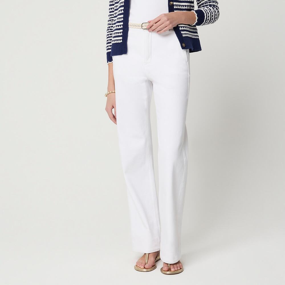 J.Crew Factory White drapey denim trouser 27